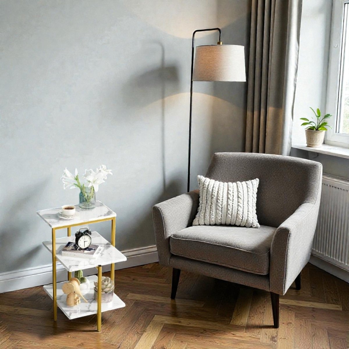 Metallic The Helix Staggered 3 - Tier End Table