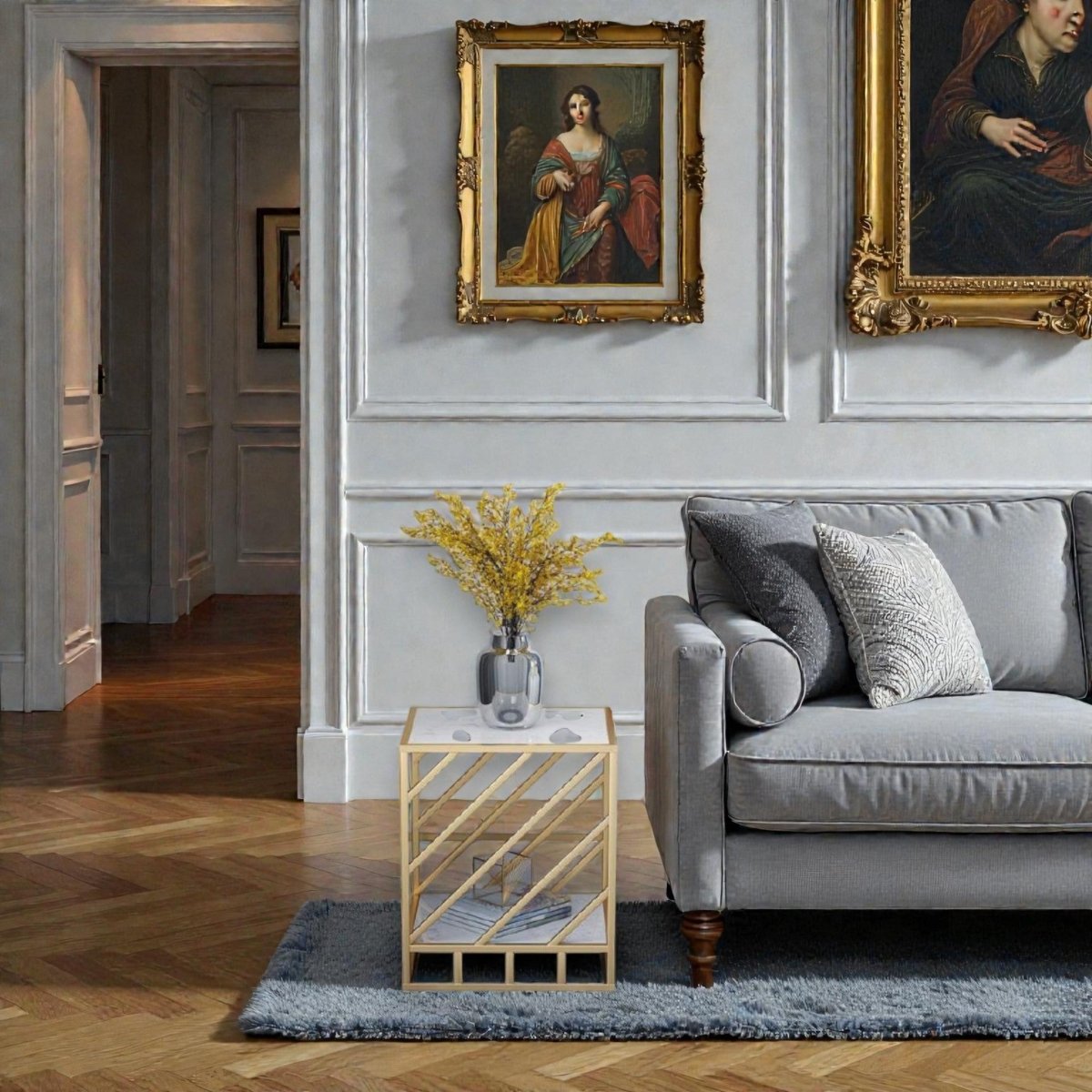 Metallic The Trellis Display Side Table