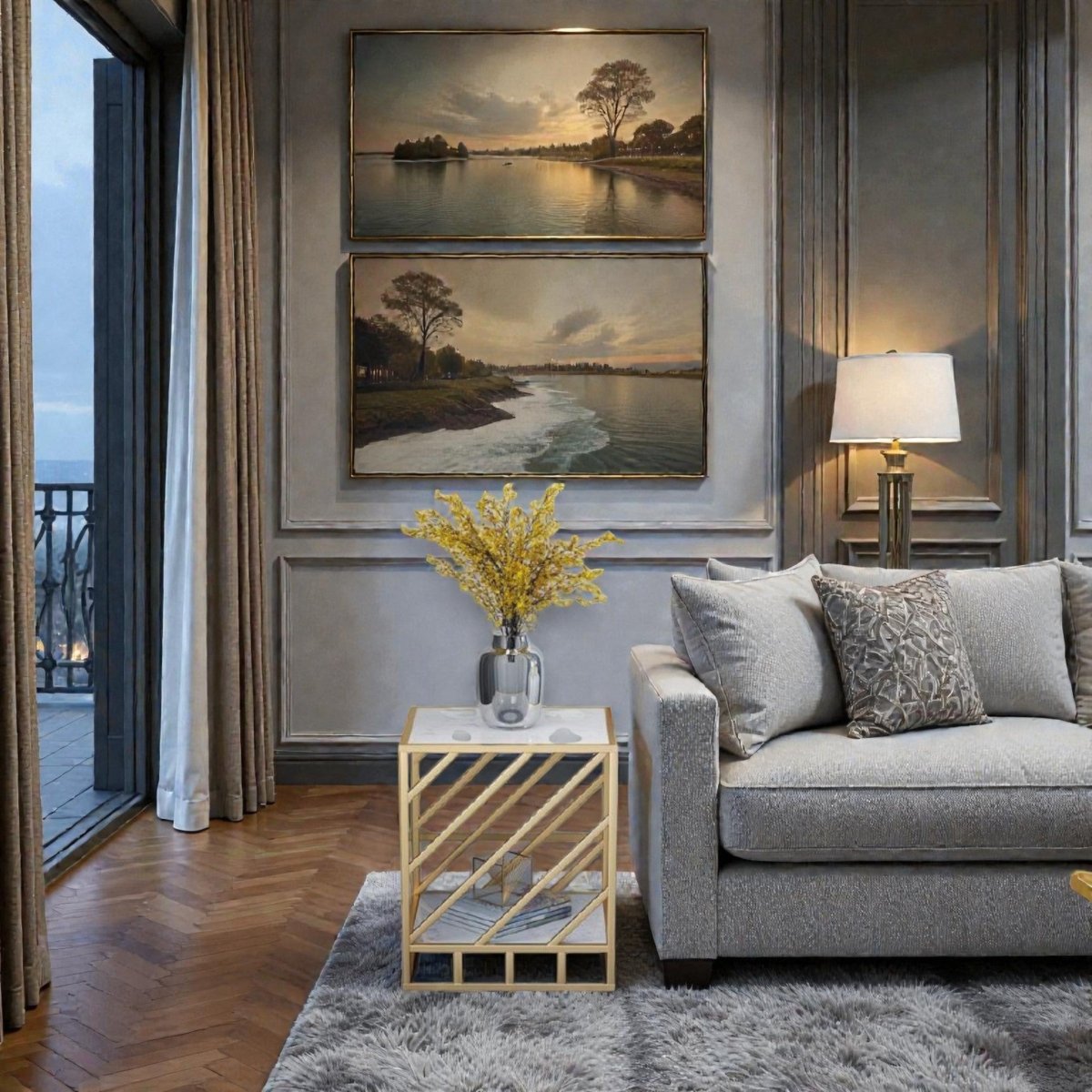 Metallic The Trellis Display Side Table