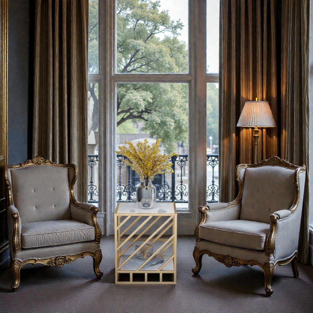 Metallic The Trellis Display Side Table