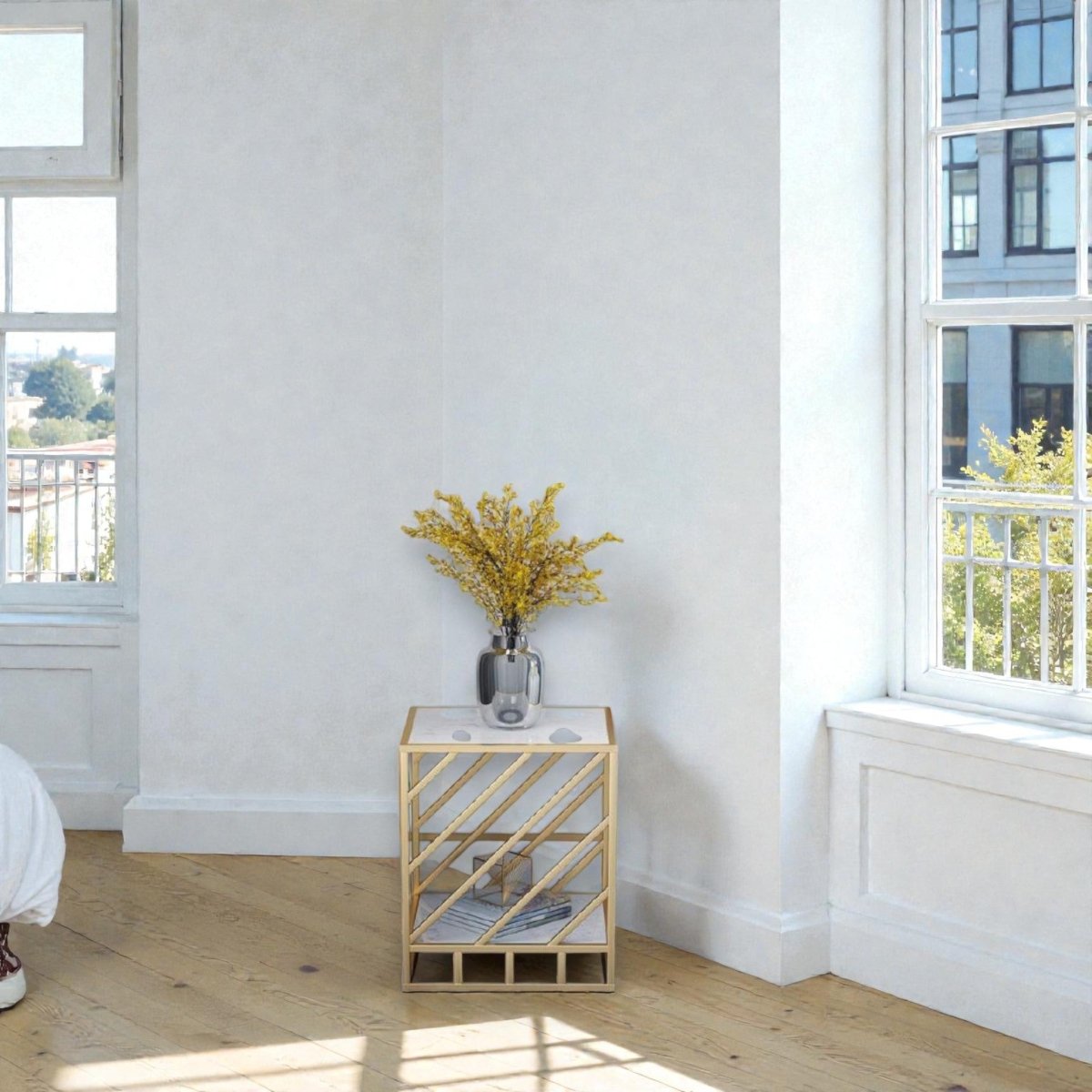 Metallic The Trellis Display Side Table