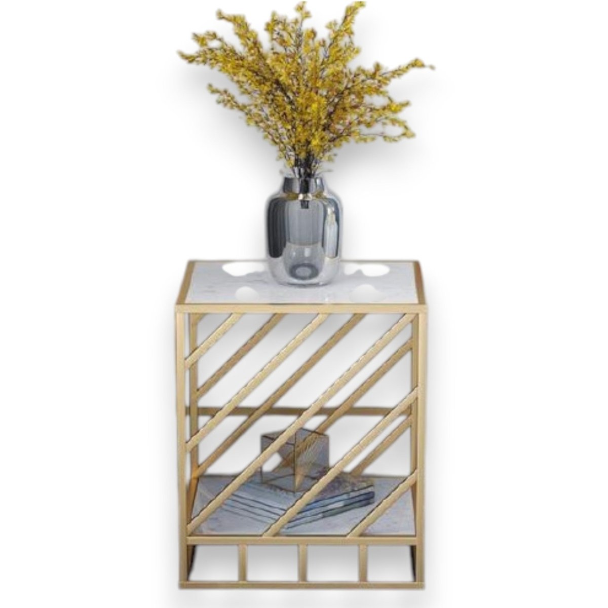 Metallic The Trellis Display Side Table