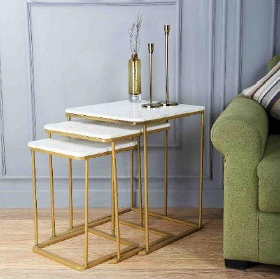 Metallic Verona Nesting End Tables (Set of 3)