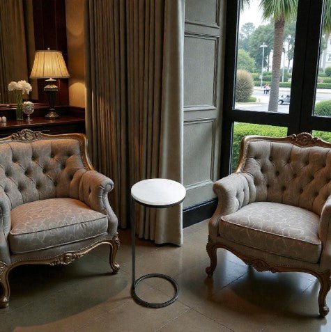 Metallic Zenith Round Over - the - Arm Table