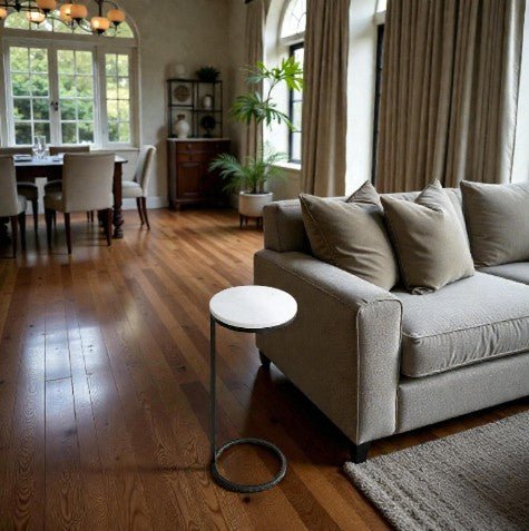 Metallic Zenith Round Over - the - Arm Table