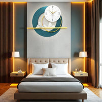 Thumbnail for Minimalist Mountainscape Teal & Gold Timepiece (23.6 x 17.7 Inches)