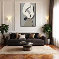 Thumbnail for Minimalist Nature Stone & Deer Wall Decor (60 x 90 CM)