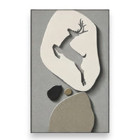 Thumbnail for Minimalist Nature Stone & Deer Wall Decor (60 x 90 CM)