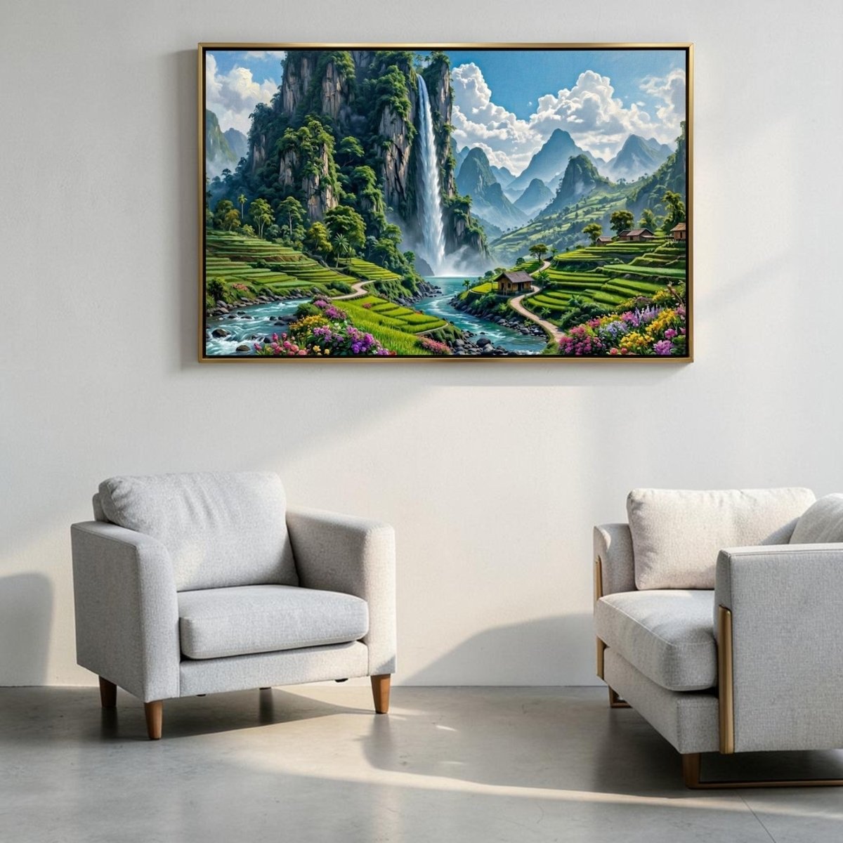 Mist - Kissed Peak: The Silver Waterfall (36 x 24 Inches)