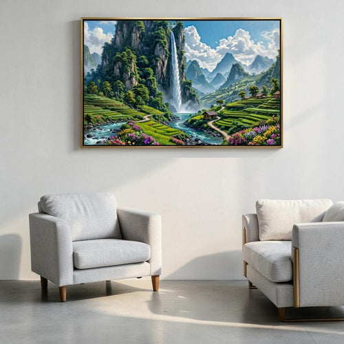 Mist - Kissed Peak: The Silver Waterfall (36 x 24 Inches)