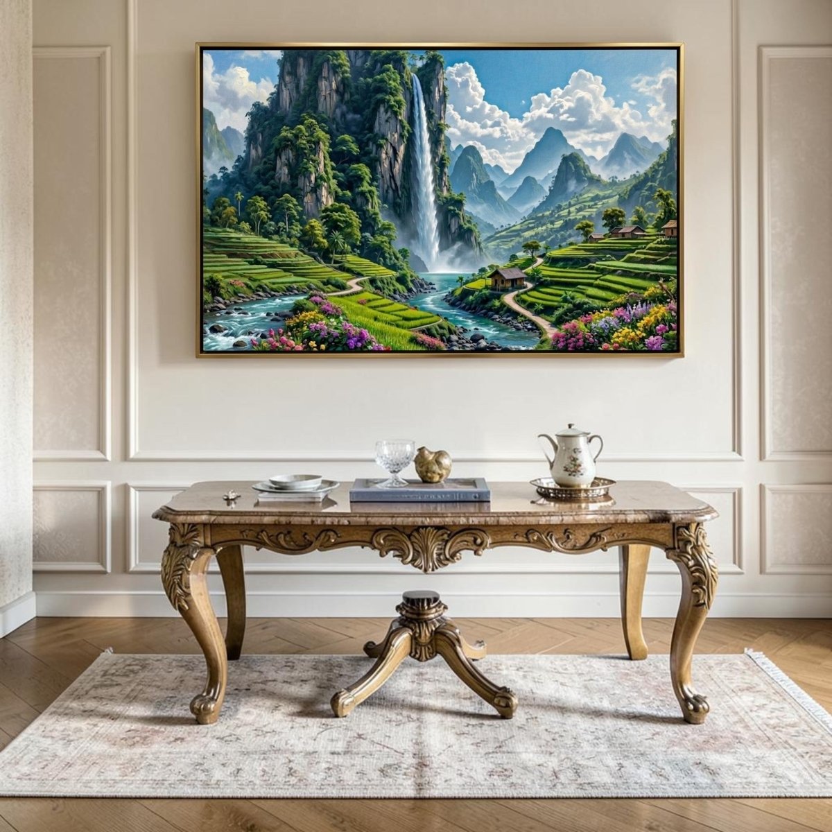 Mist - Kissed Peak: The Silver Waterfall (36 x 24 Inches)