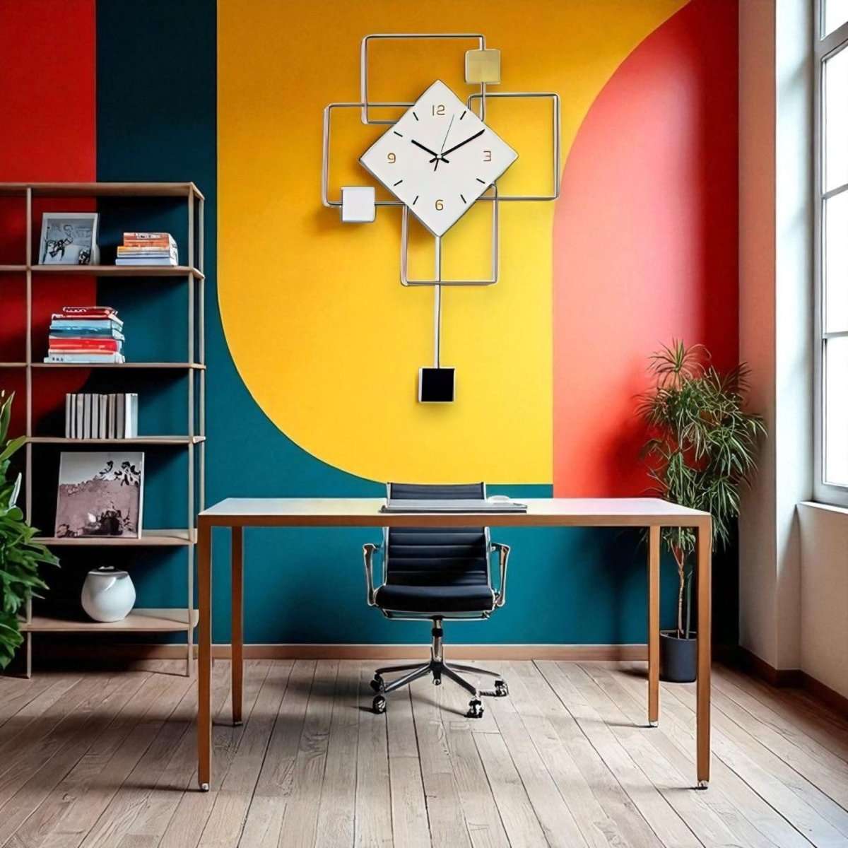 Modern Apex Accent Clock (28 x 17 Inches)