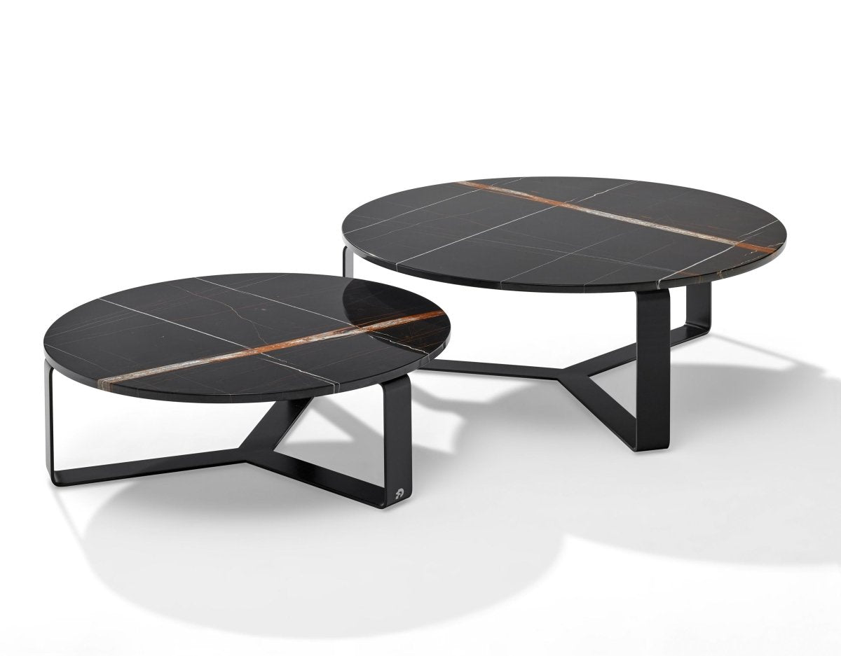 Modern Black Marble Coffee Table Set