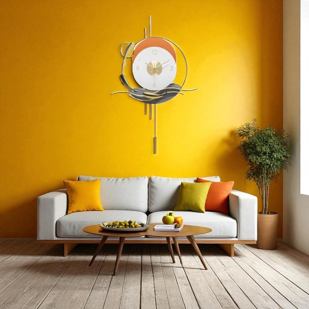 Modern Decorative Pendulum Clock (27.5 x 17 Inches)
