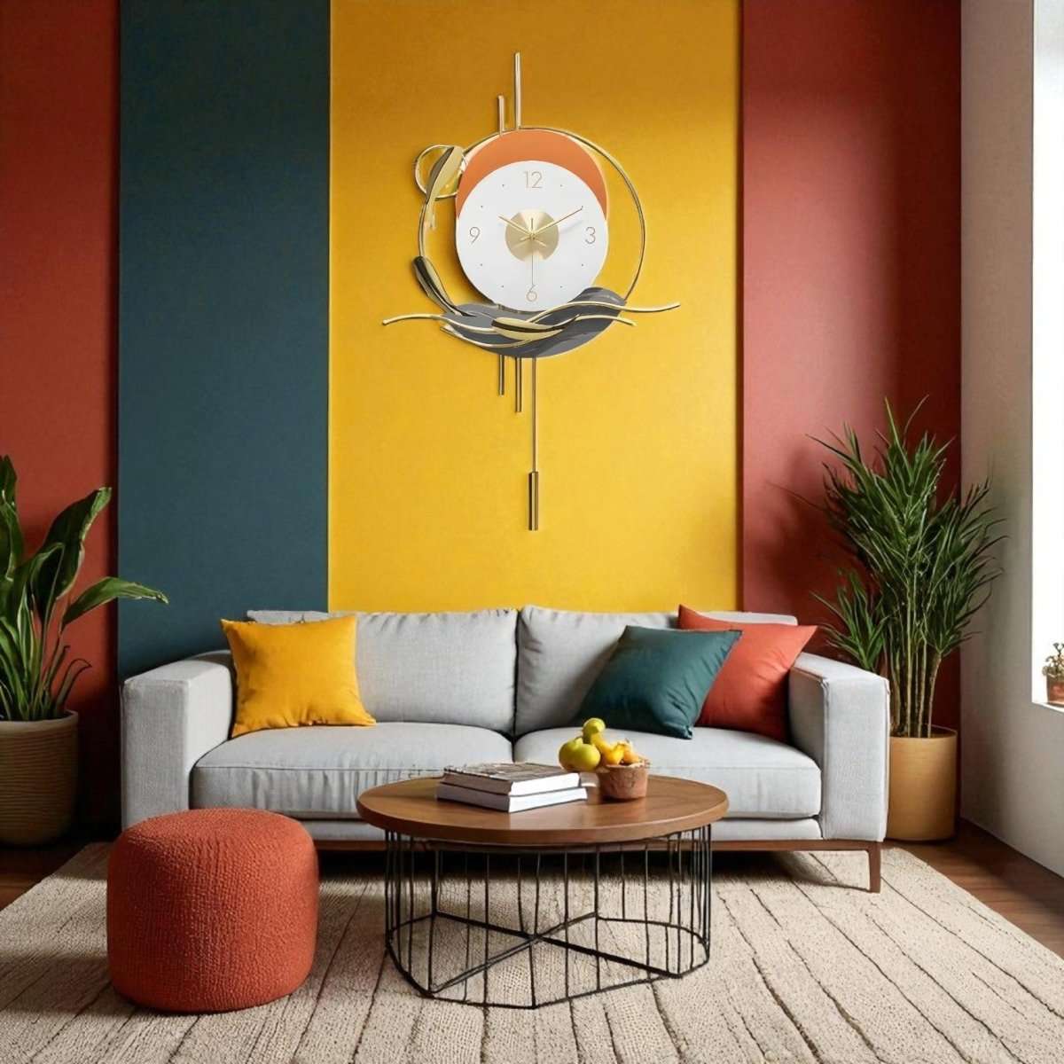 Modern Decorative Pendulum Clock (27.5 x 17 Inches)