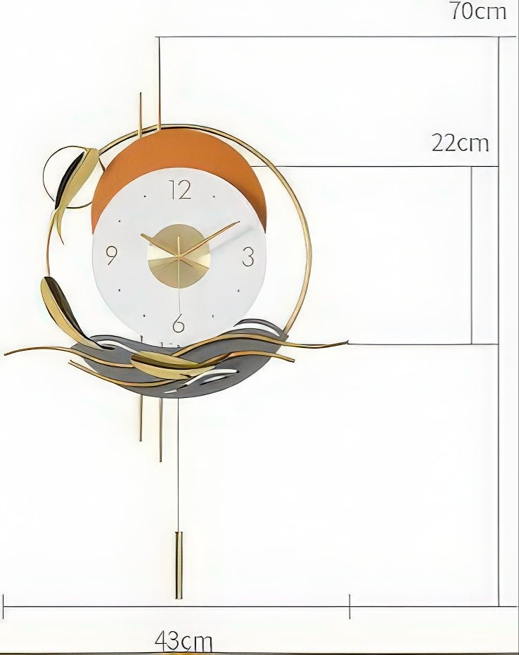 Modern Decorative Pendulum Clock (27.5 x 17 Inches)