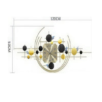 Thumbnail for Modern Geometric Wall Clock with Black and Yellow Spheres (47.2 x 20.8 Inches)