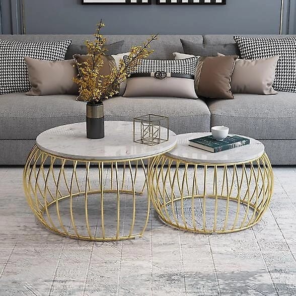 Modern Glam Space - Saving Round Nesting Coffee Tables