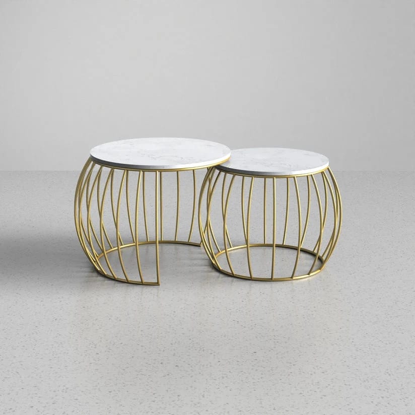 Modern Glam Space - Saving Round Nesting Coffee Tables