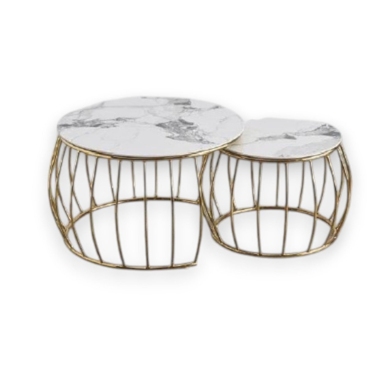 Modern Glam Space - Saving Round Nesting Coffee Tables
