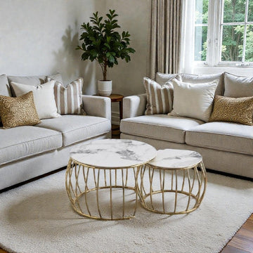 Modern Glam Space - Saving Round Nesting Coffee Tables