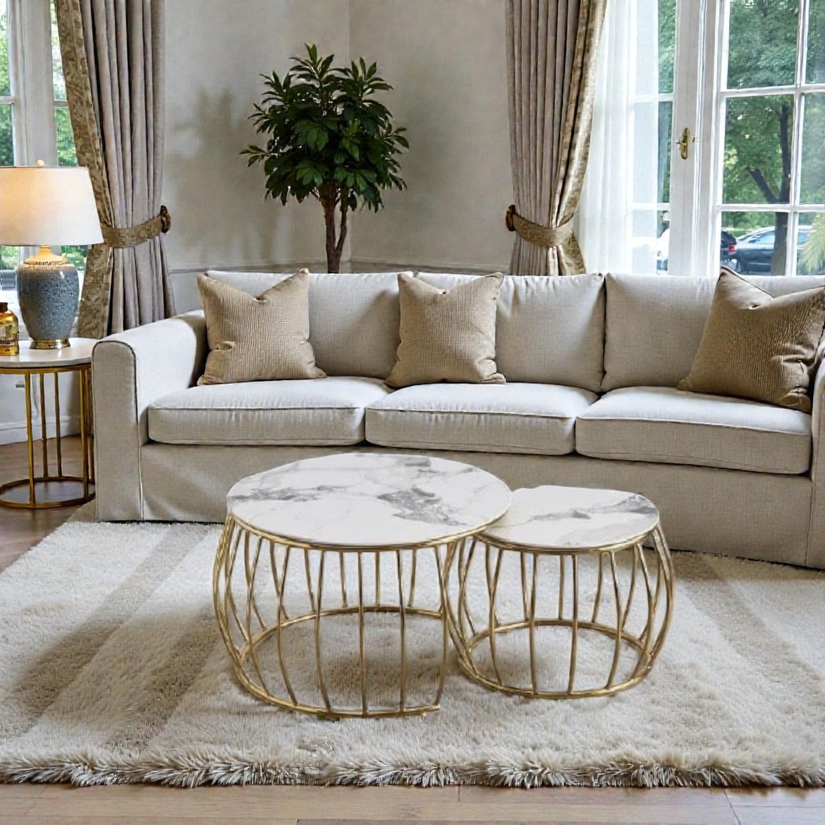 Modern Glam Space - Saving Round Nesting Coffee Tables