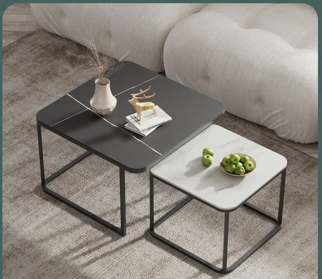 Modern marble top Square Nesting Table