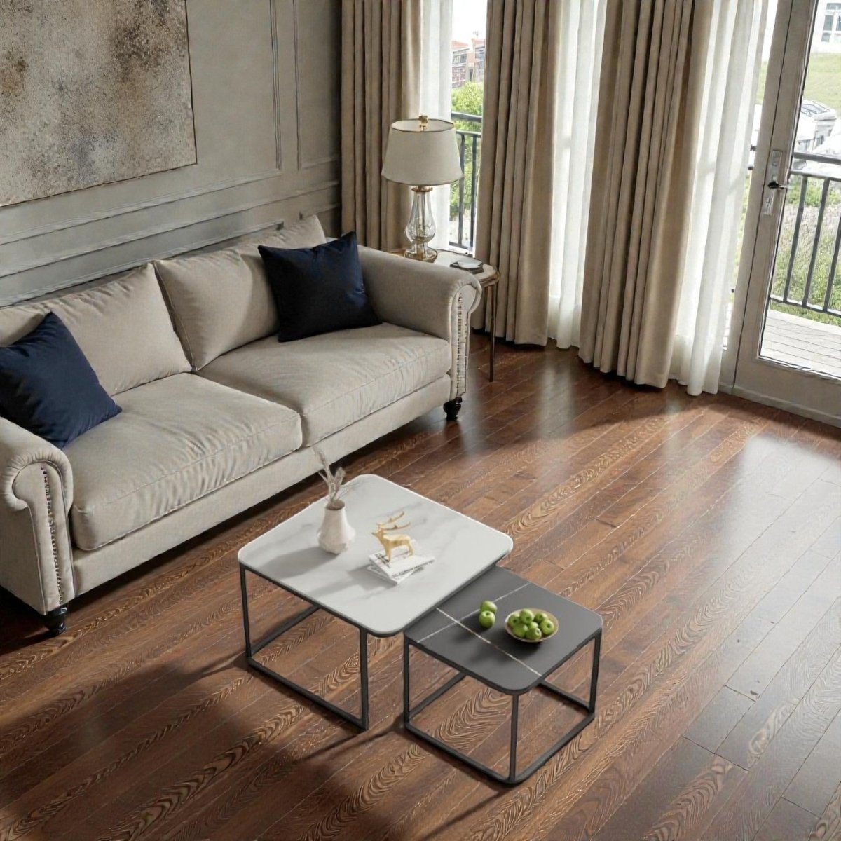 Modern marble top Square Nesting Table