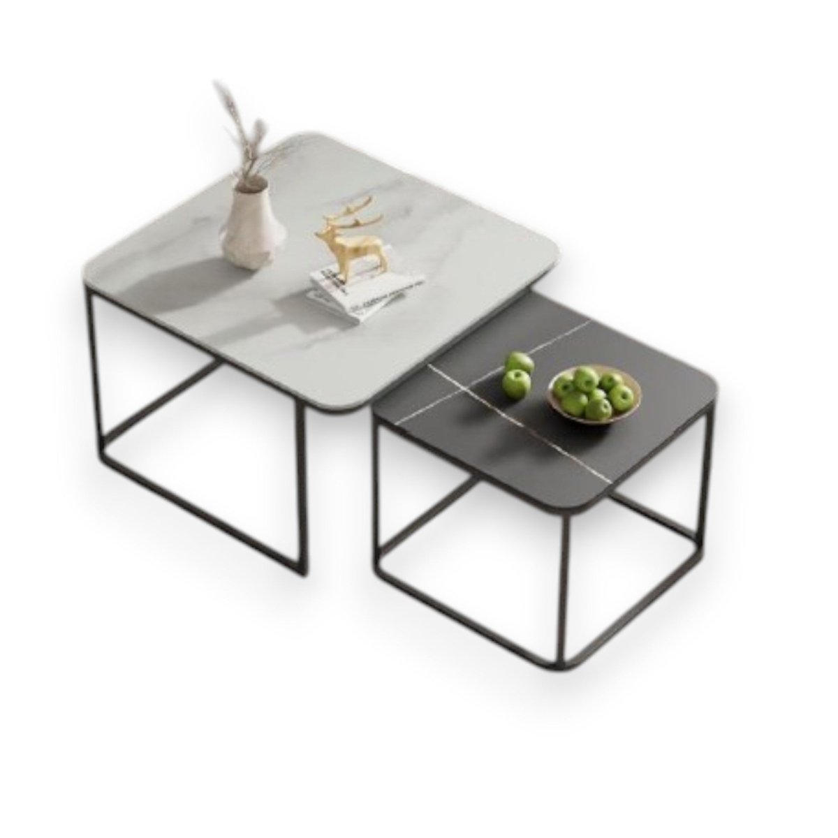 Modern marble top Square Nesting Table
