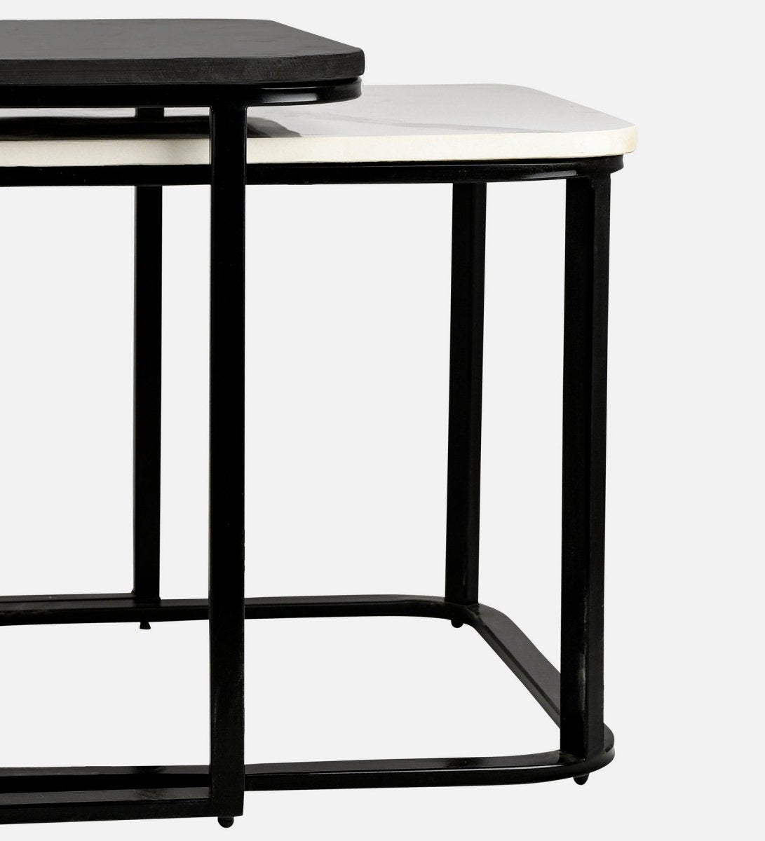 Modern marble top Square Nesting Table - Punam Metalcrafts