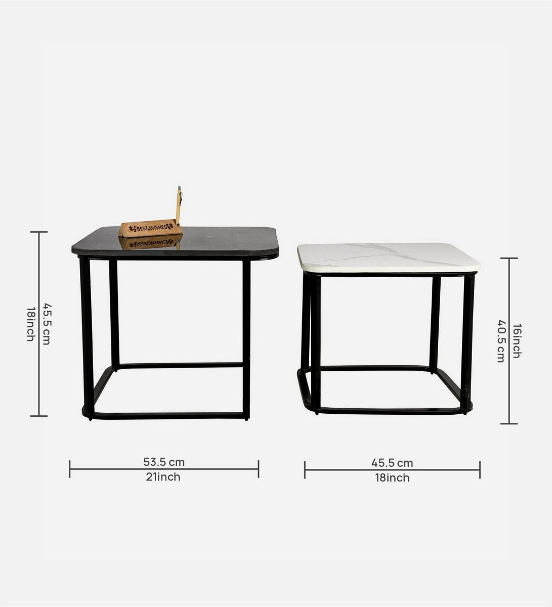 Modern marble top Square Nesting Table