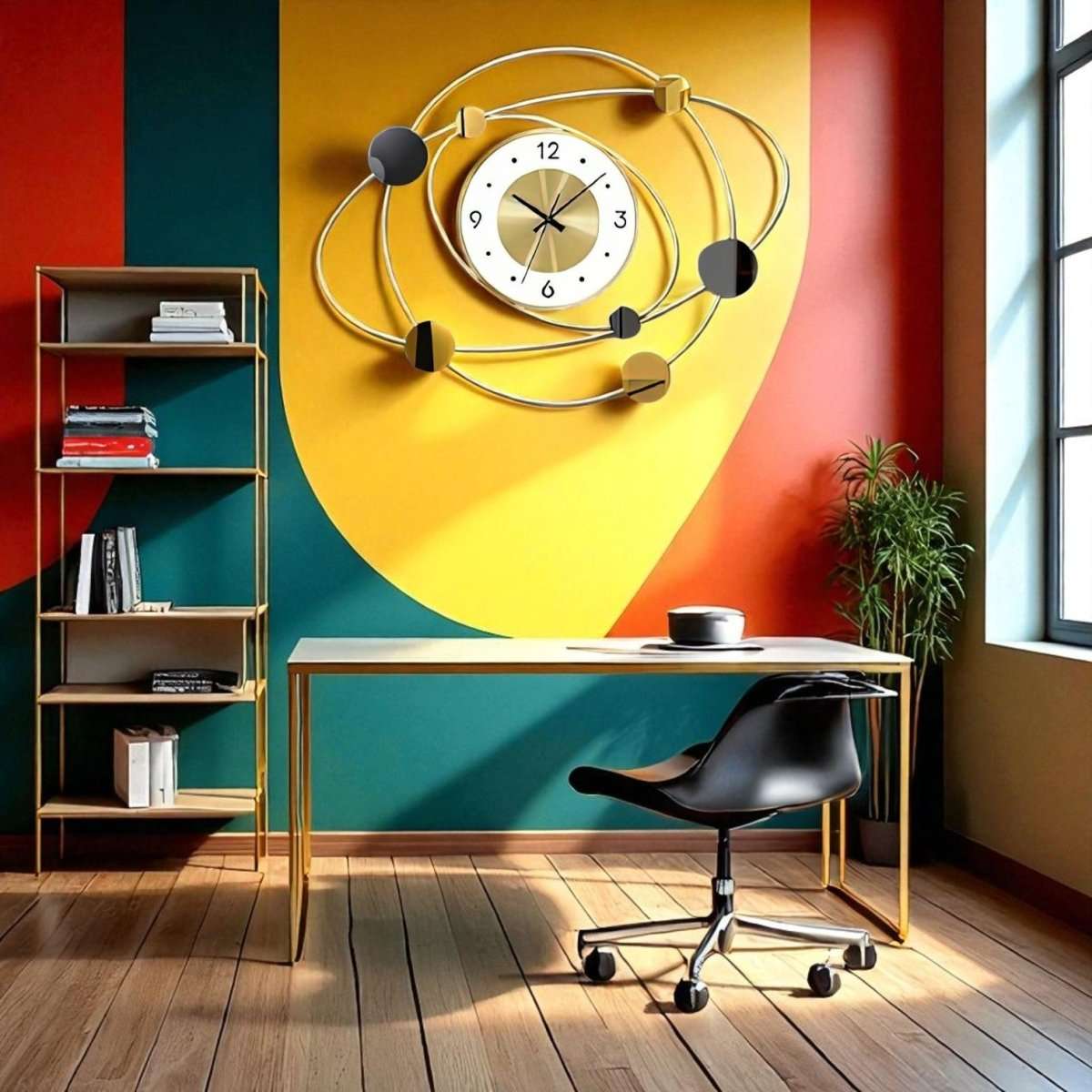 Modern Oblique Wall Clock (26.3 x 19.6 Inches)
