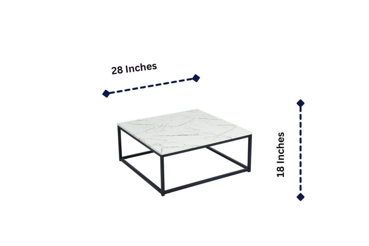 Modern Square Coffee Table with Chrome Legs