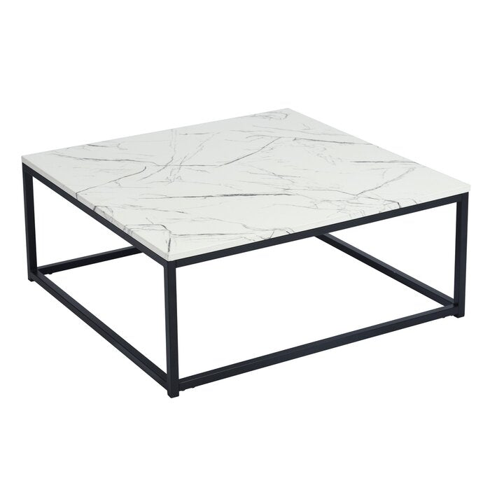Modern Square Coffee Table with Chrome Legs