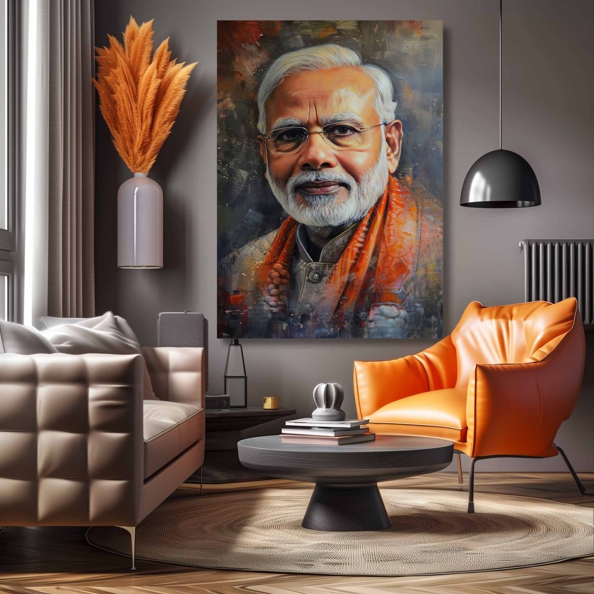 Modi: Against The Tide Canvas Wall Painting (24 x 36 Inches)