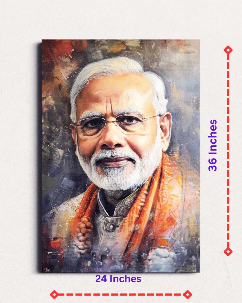 Modi: Against The Tide Canvas Wall Painting (24 x 36 Inches)