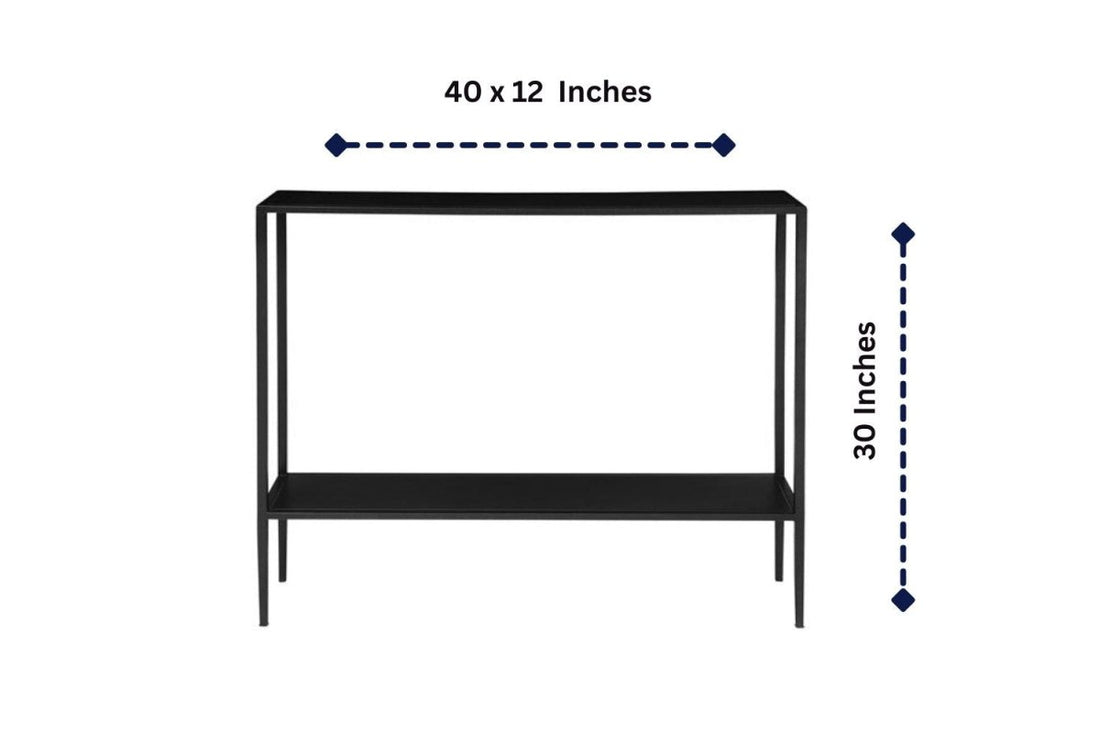 Multifunctional Industrial Chic Black Console Table