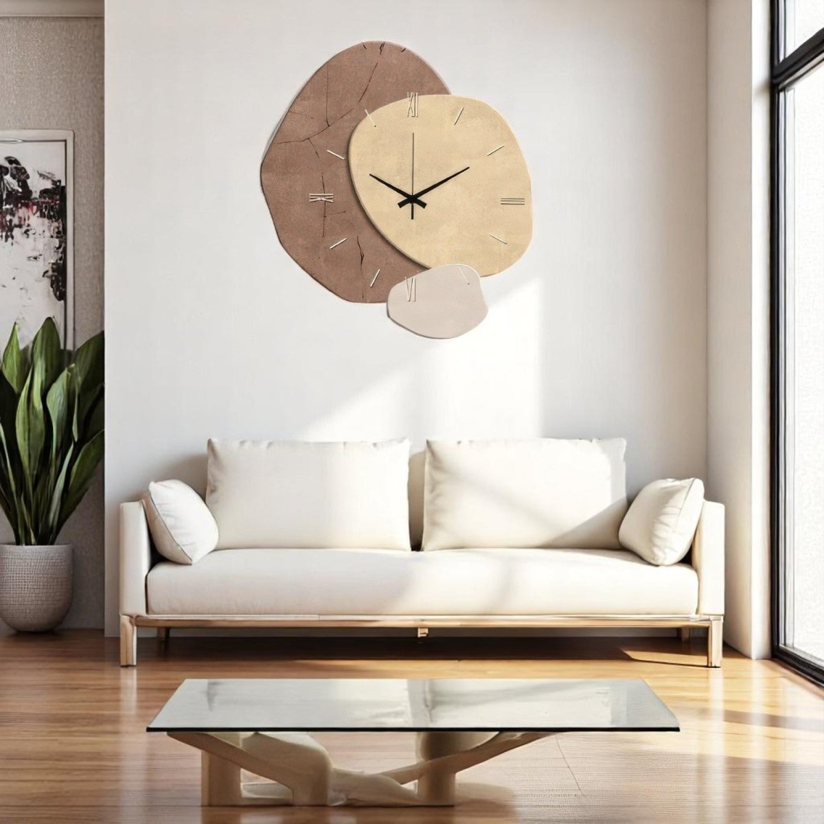 Naturally Abstract Wood - Look Wall Clock Art (40 x 43 CM)