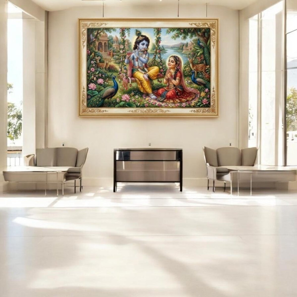 Nitya Raas: Radha Rani and Muralidhar Krishna (36 x 24 Inches)