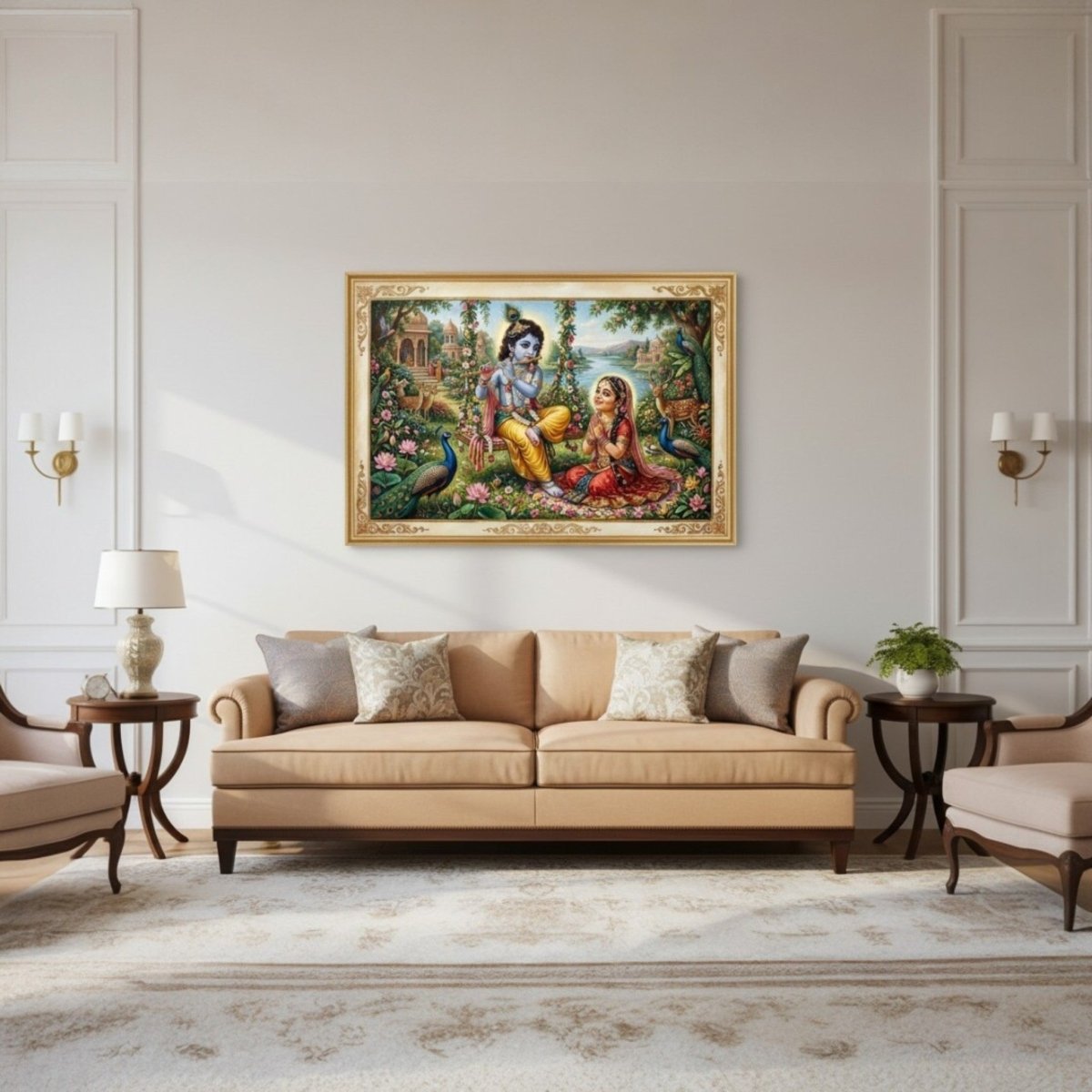 Nitya Raas: Radha Rani and Muralidhar Krishna (36 x 24 Inches)