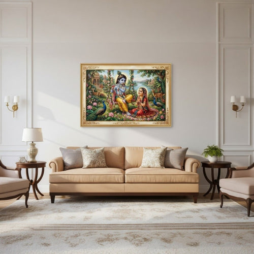 Nitya Raas: Radha Rani and Muralidhar Krishna (36 x 24 Inches)