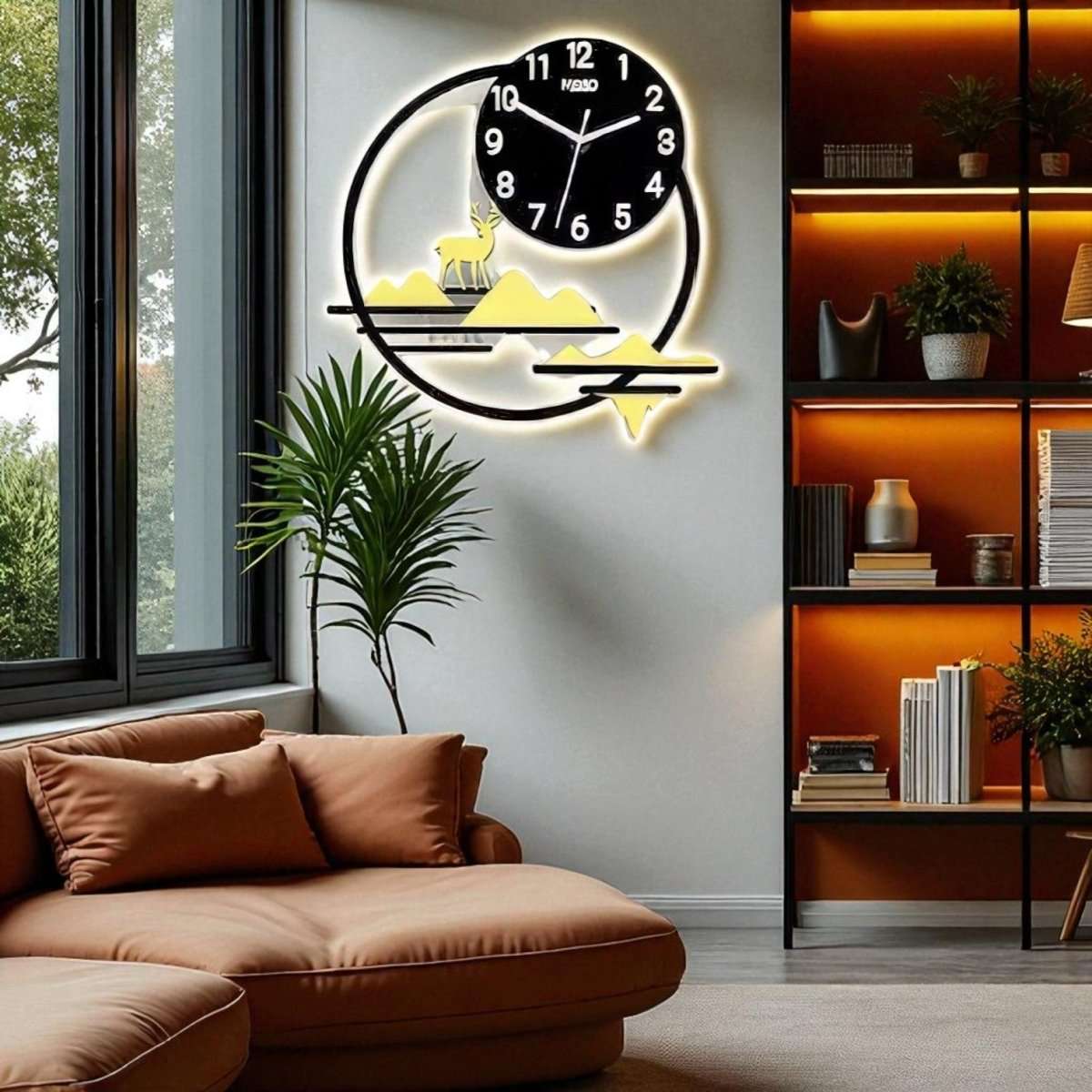 Nordic Style Deer & Mountain Wall Art (13.7 x 14.1 Inches)