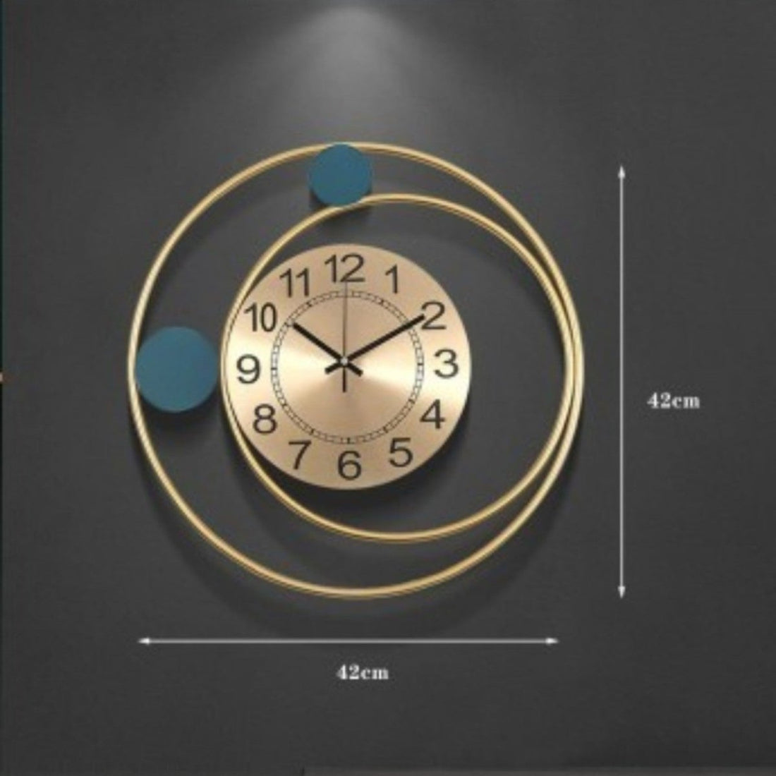Orbital Balance:Abstract Gold Wall Clock (16.5 x 16.5 Inches)