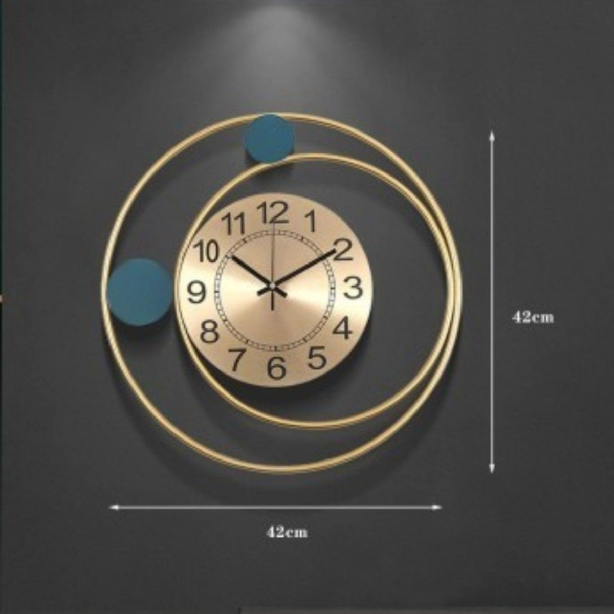 Orbital Balance:Abstract Gold Wall Clock (16.5 x 16.5 Inches)