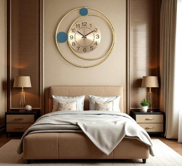 Orbital Balance:Abstract Gold Wall Clock (16.5 x 16.5 Inches)