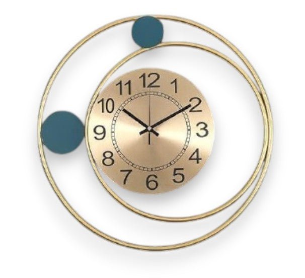 Orbital Balance:Abstract Gold Wall Clock (16.5 x 16.5 Inches)