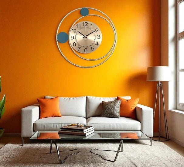 Orbital Balance:Abstract Gold Wall Clock (16.5 x 16.5 Inches)