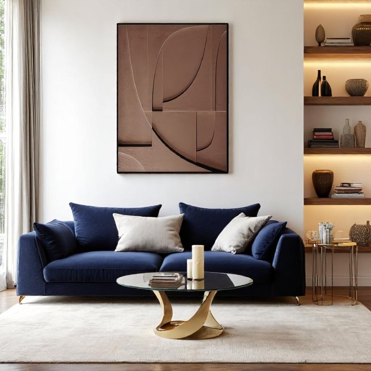 Organic Curves Embossed Artwork (40 x 70 CM)
