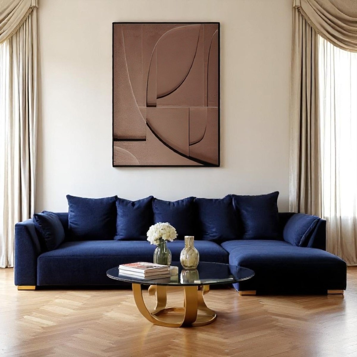 Organic Curves Embossed Artwork (40 x 70 CM)