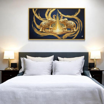 Ornate Majesty: Feng Shui Guardians of the Eternal Flame (48 x 25 Inches )